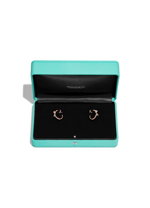Tiffany & Co. Knot oorringen van 18 karaat roségoud met diamant 84883 - detail 5 undefined