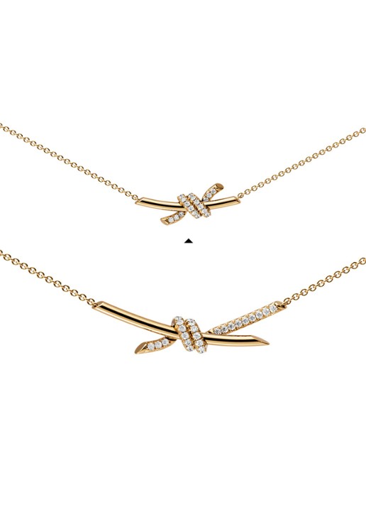 Tiffany & Co. Knot Small ketting van 18 karaat geelgoud met diamant 84882 - detail 6 undefined