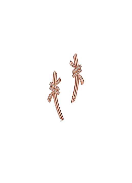 Tiffany & Co. Oorhangers van 18 karaat roségoud met diamant 10976