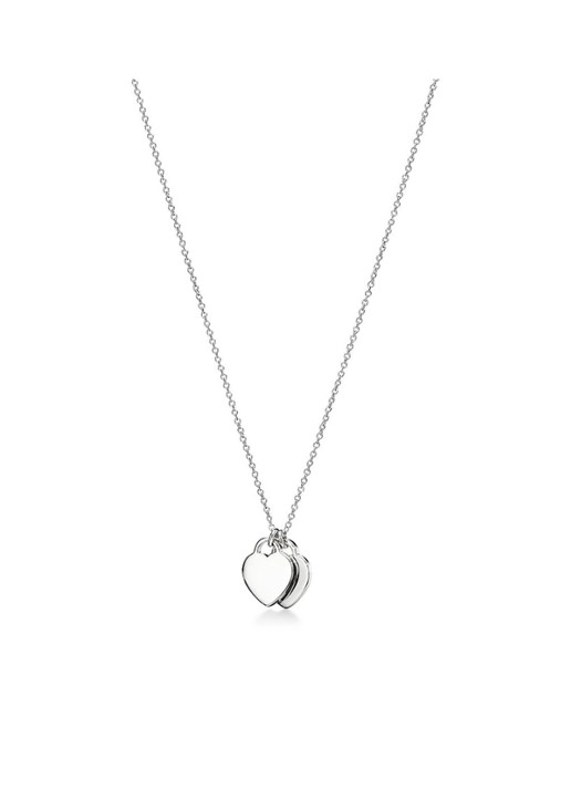 Tiffany & Co. Pink Double Heart Tag Mini ketting van sterling zilver met diamant 52676 - voorkant 5 undefined
