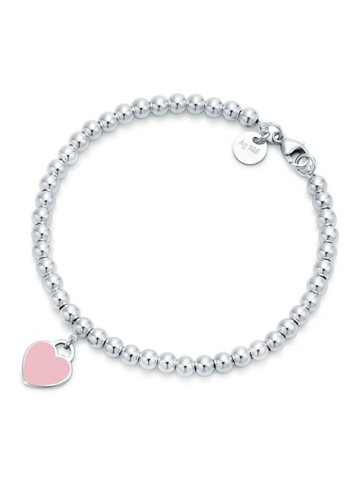 Tiffany & Co. Pink Heart Tag Bead kralenarmband van sterling zilver, 4 mm 67427 - voorkant 6 undefined