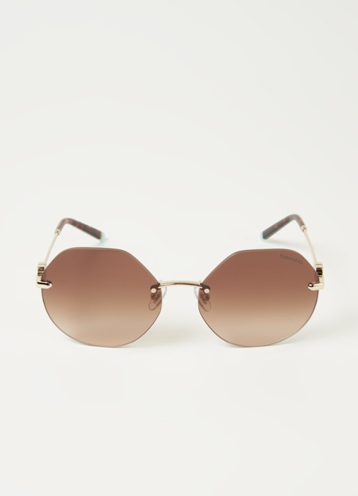 Tiffany & Co. Retro zonnebril TF3077 - voorkant 2 goud
