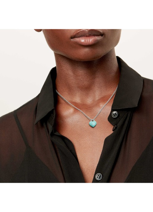 Tiffany & Co. Return to Tiffany® Full Heart ketting van sterling zilver met Tiffany Blue® 84605 - achterkant undefined