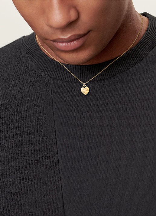 Tiffany & Co. Return to Tiffany™ Mini Heart Tag ketting van 18 karaat geelgoud met diamant 84380 - detail undefined