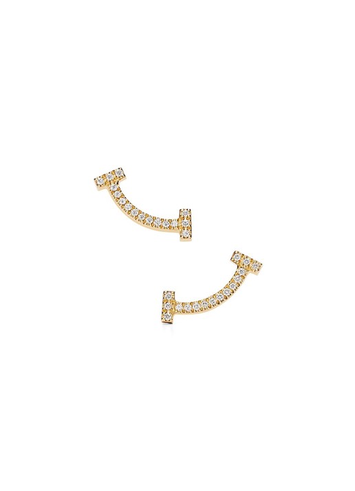 Tiffany & Co. Smile oorknopjes van 18 karaat geelgoud met diamant 74009