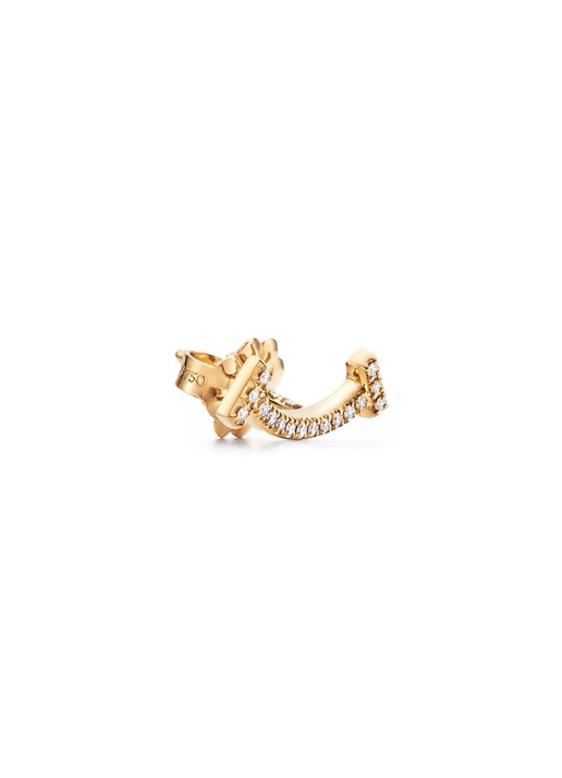 Tiffany & Co. Smile oorknopjes van 18 karaat geelgoud met diamant 74009 - voorkant 2 undefined