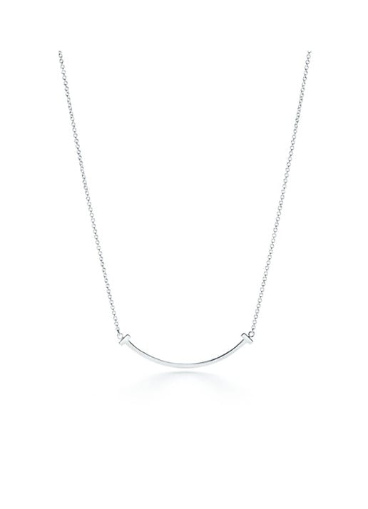 Tiffany & Co. Smile Small ketting van 18 karaat witgoud met hanger 71974