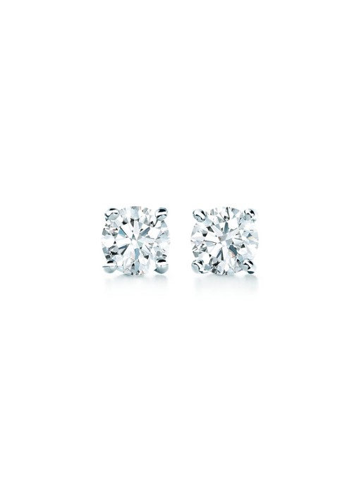 Tiffany & Co. Solitaire oorknopjes van platina met diamant 68337
