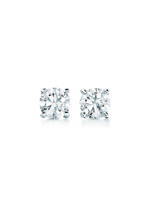 Tiffany & Co. Solitaire oorknopjes van platina met diamant 68338