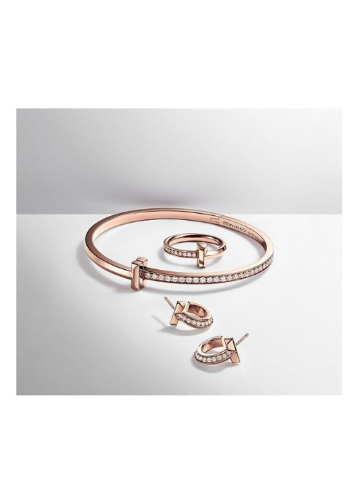 Tiffany & Co. T1 oorbellen van 18 karaat roségoud met diamant 28693 - detail 3 undefined
