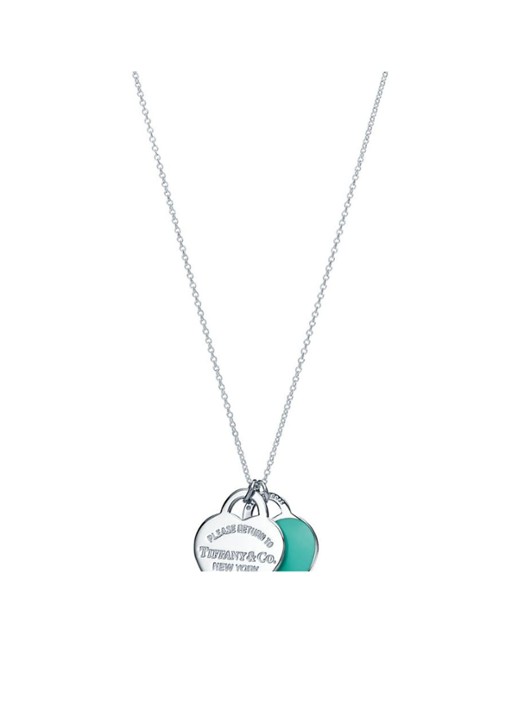 Tiffany & Co. Tiffany Blue Double Heart Tag Small ketting van sterling zilver 74510