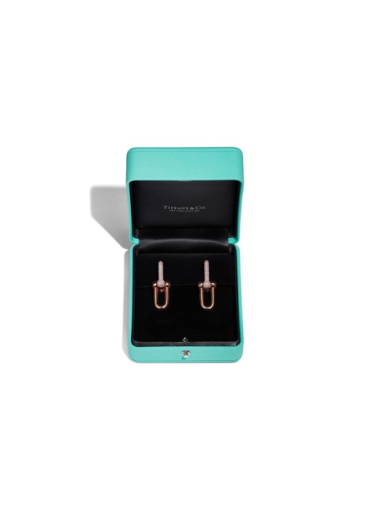 Tiffany & Co. Tiffany HardWear Large Link oorhangers van 18 karaat roségoud met pavé diamant 75385 - detail 5 undefined