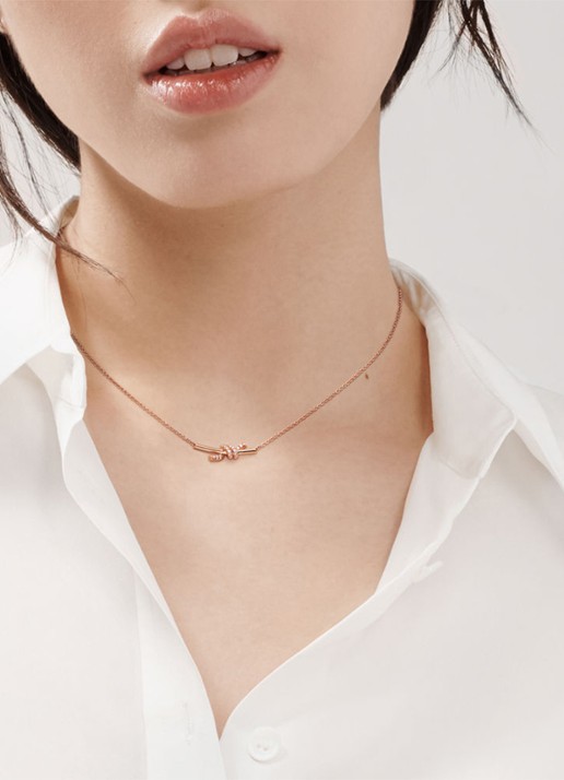 Tiffany & Co. Tiffany Knot ketting van 18 karaat roségoud met diamant 84881 - detail 3 undefined