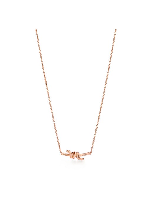 Tiffany & Co. Tiffany Knot ketting van 18 karaat roségoud met diamant 84881 - voorkant undefined