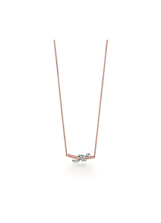 Tiffany & Co. Tiffany Knot ketting  van 18 karaat roségoud met diamant 85808