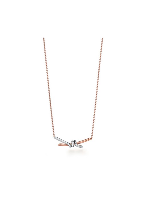 Tiffany & Co. Tiffany Knot ketting  van 18 karaat roségoud met diamant 86025 - detail 2 undefined