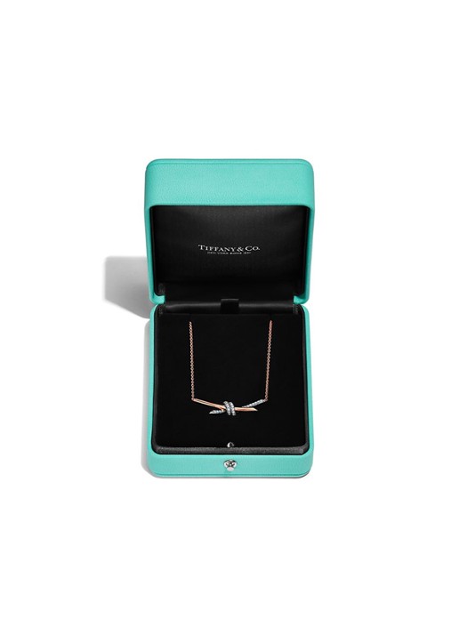 Tiffany & Co. Tiffany Knot ketting  van 18 karaat roségoud met diamant 86025 - detail 4 undefined