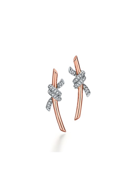 Tiffany & Co. Tiffany Knot oorstekers van 18 karaat roségoud met diamant 85810