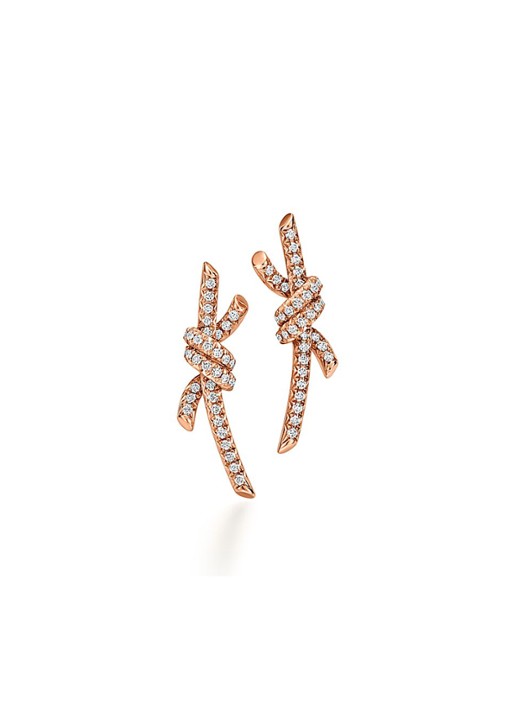 Tiffany & Co. Tiffany Knot oorstekers van 18 karaat roségoud met diamant 85817