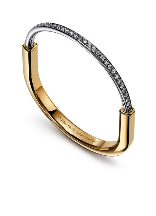 Tiffany & Co. Tiffany Lock bangle van 18 karaat wit- en geelgoud met diamanten 51694 - voorkant 8 undefined