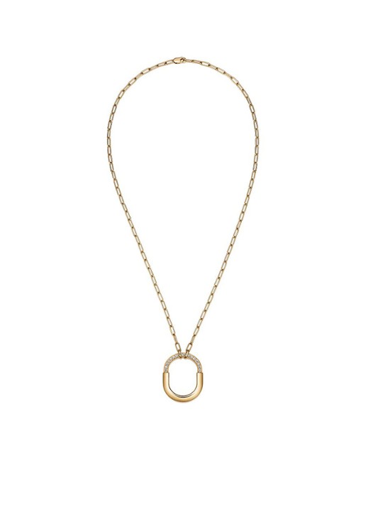 Tiffany & Co. Tiffany Lock medium hanger van 18 karaat geelgoud met diamanten 77289 - voorkant 3 undefined
