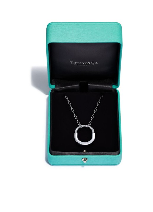 Tiffany & Co. Tiffany Lock medium hanger van 18 karaat witgoud met diamanten 77290 - detail 3 undefined