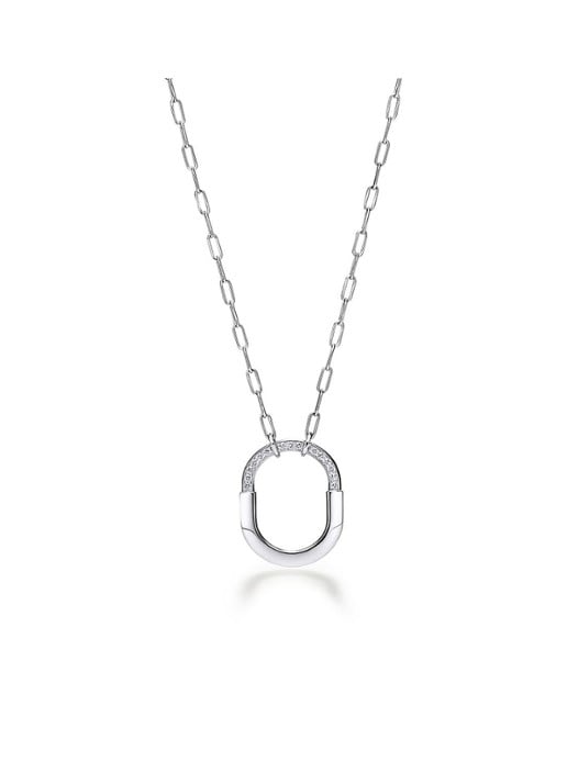Tiffany & Co. Tiffany Lock medium hanger van 18 karaat witgoud met diamanten 77290