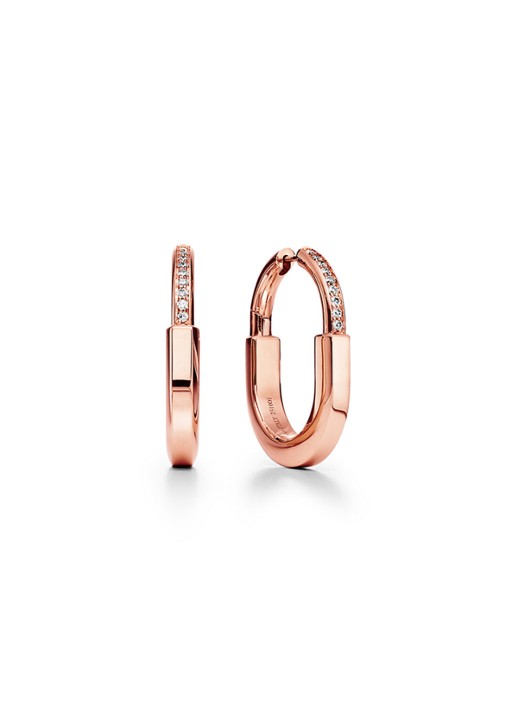 Tiffany & Co. Tiffany Lock Medium oorringen van 18 karaat roségoud met diamant 77294