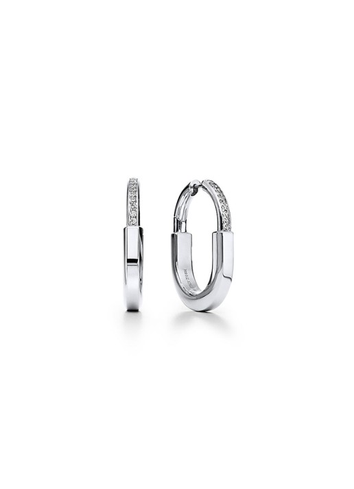 Tiffany & Co. Tiffany Lock Medium oorringen van 18 karaat witgoud met diamant 77296
