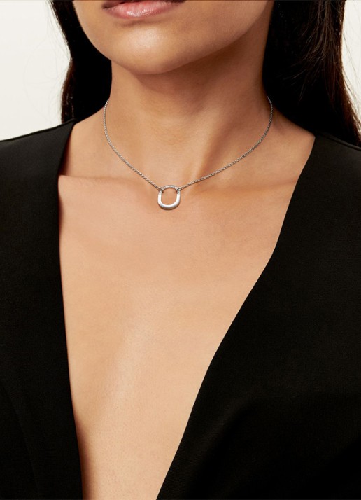 Tiffany & Co. Tiffany Lock Small ketting van 18 karaat witgoud met diamant 82994 - detail 4 undefined