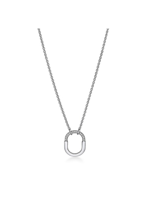 Tiffany & Co. Tiffany Lock Small ketting van 18 karaat witgoud met diamant 82994