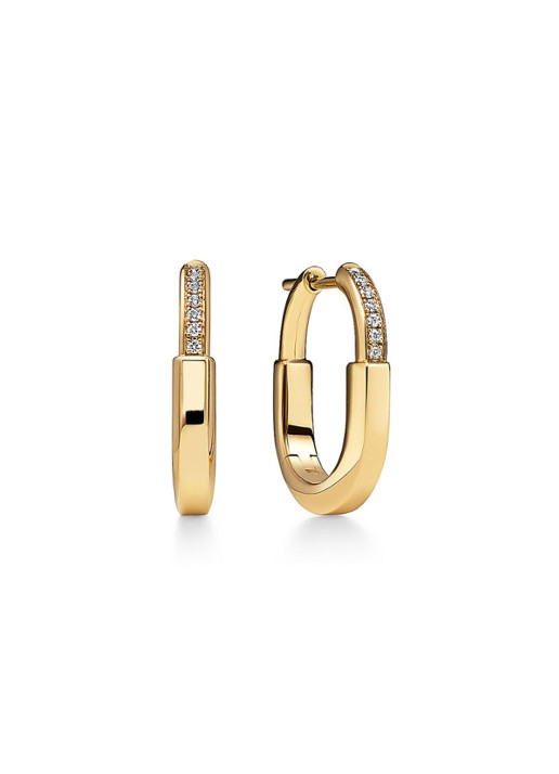 Tiffany & Co. Tiffany Lock Small oorringen van 18 karaat geelgoud met diamant 83005