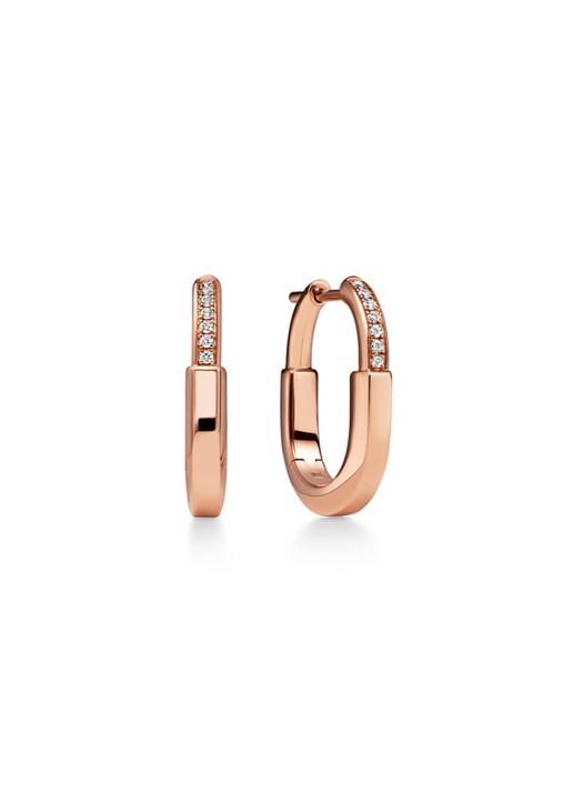 Tiffany & Co. Tiffany Lock Small oorringen van 18 karaat roségoud met diamant 83004