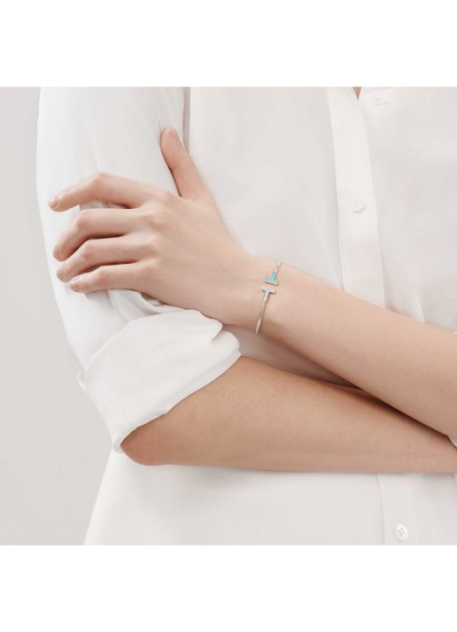 Tiffany & Co. Tiffany T bangle van 18 karaat witgoud met diamant 57543 - achterkant undefined