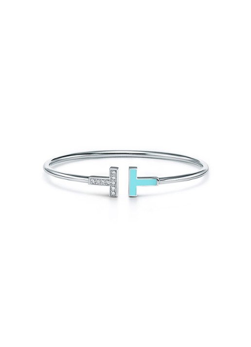 Tiffany & Co. Tiffany T bangle van 18 karaat witgoud met diamant 57543