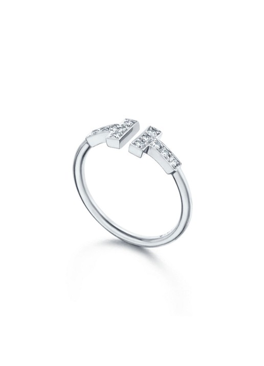 Tiffany & Co. Tiffany T Diamond Wire ring van 18 karaat witgoud met diamant 69837 - voorkant 3 undefined