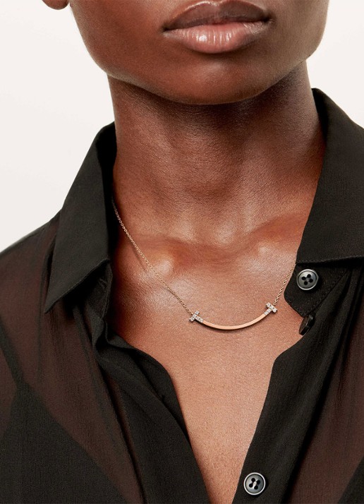 Tiffany & Co. Tiffany T Smile ketting van 18 karaat roségoud met diamant 84616 - detail 3 undefined