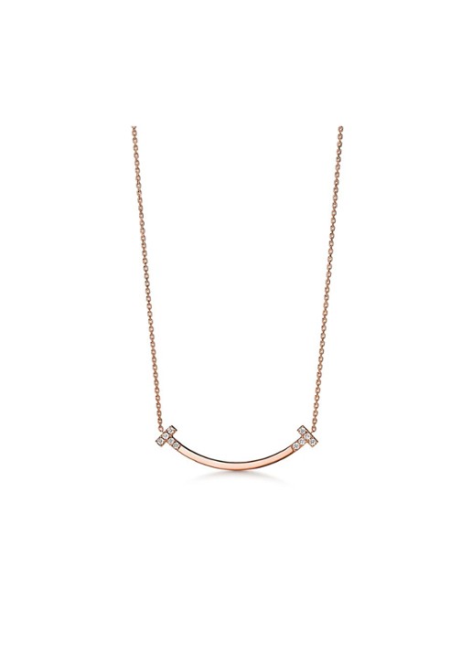 Tiffany & Co. Tiffany T Smile ketting van 18 karaat roségoud met diamant 84616