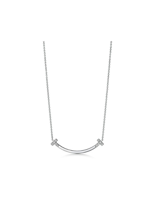 Tiffany & Co. Tiffany T Smile ketting van 18 karaat witgoud met diamant 84618