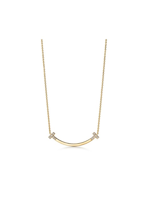 Tiffany & Co. Tiffany T Smile Medium ketting van 18 karaat geelgoud met diamant 84617