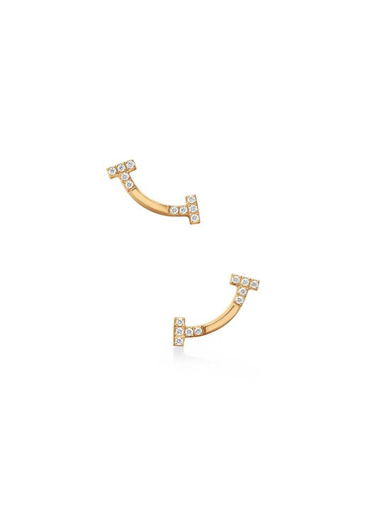 Tiffany & Co. Tiffany T Smile Mini oorknopjes van 18 karaat geelgoud met diamant 85587