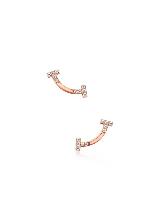 Tiffany & Co. Tiffany T Smile Mini oorknopjes van 18 karaat roségoud met diamant 85586