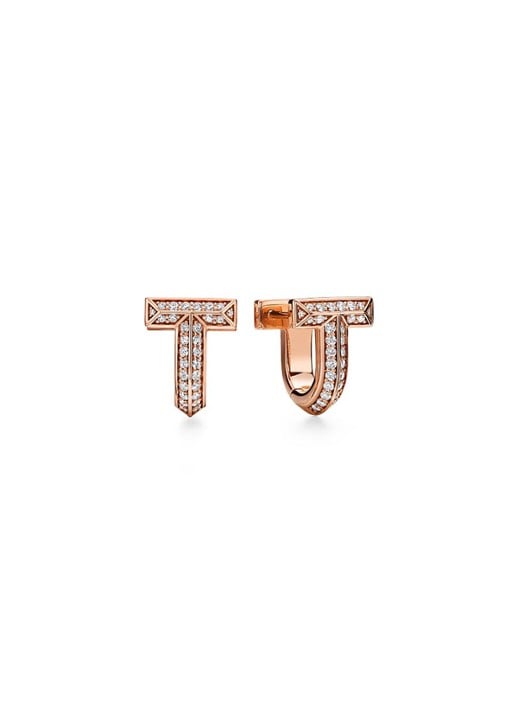 Tiffany & Co. Tiffany T T1 oorringen van 18 karaat roségoud met diamant 81783