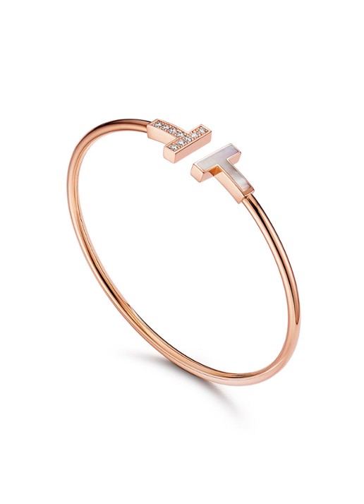 Tiffany & Co. Tiffany T Wire bangle van 18 karaat roségoud met diamant en parelmoer 57535 - detail 4 undefined
