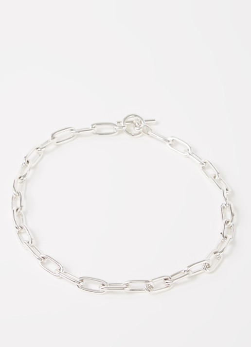 Tilly Sveaas Small Oval Chain ketting van zilver - voorkant 4 zilver