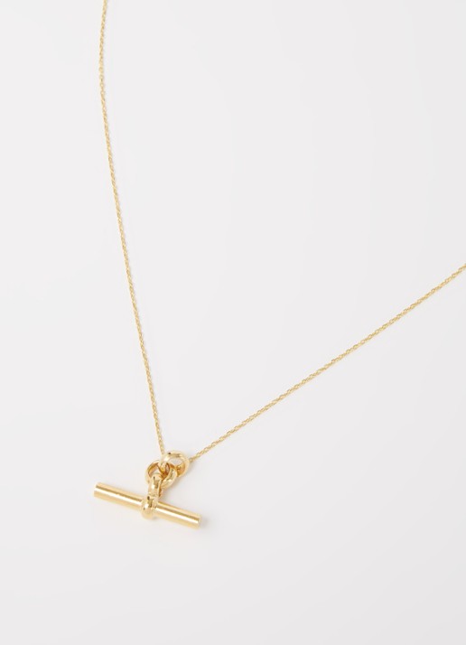 Tilly Sveaas Small T-Bar fijne ketting verguld - detail 2 goud