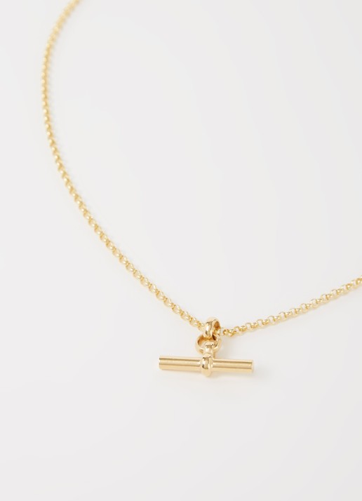 Tilly Sveaas Small T-Bar ketting verguld - detail 2 goud