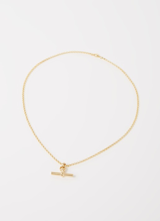Tilly Sveaas Small T-Bar ketting verguld - voorkant 4 goud