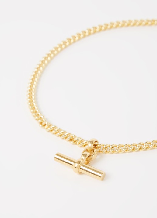 Tilly Sveaas T-Bar schakelketting verguld - detail 4 goud