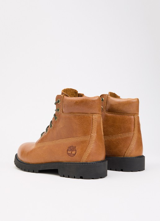 Timberland Biker boot van leer met logo - achterkant 2 roestbruin